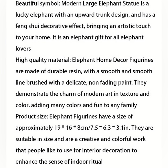 NIB Large Elephant - 2 different designs Home Decor - Picture 7 of 7